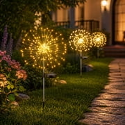 EGNMCR Solar Lights Outdoor LED Warm White Lights Waterproof Copper Solar Garden Lights DIY Stake Lights For Patio Yard Solar Lights Outdoor