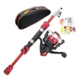 thumbnail image 1 of QualitChoice Kids Fishing Rod Set for Freshwater Reel Telescopic Red with Rod Fishing Fishing Red 38.5cm-120cm, 1 of 6