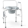 thumbnail image 1 of Drop Arm Commode Chair for Adults and Seniors; Padded Seat; Removable Pail; Splash Guard; Drop-Down Arms; lb. Weight Capacity, 1 of 2