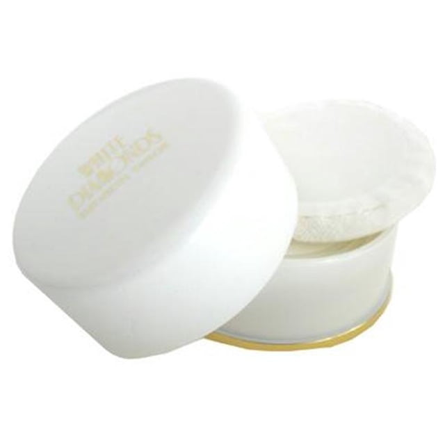 WHITE DIAMONDS by Elizabeth Taylor Poudre à Épousseter 2,6 oz, Présentée dans un Contenant Rond Blanc avec accents Dorés et Couvercle Assorti. Comprend une Houppette pour une application Facile. Cette Poudre Corporelle de Luxe Présente un Mélange de Parfum floral Sophistiqué avec des notes de Néroli, Tubéreuse, Jasmin, Bois de Santal et patchouli.