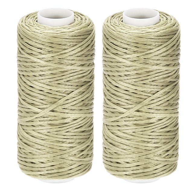 Unique Bargains Khaki Polyester Waxed Leather Sewing Thread, 55 Yards, 2 Pack