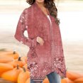 thumbnail image 3 of Cardigans pour Femmes Légers Cardigan à Manches Longues pour Femmes Mode Décontractée Imprimé Haut Blouse Cardigan Manteau en Liquidation, 3 of 5