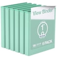 thumbnail image 1 of Davis Group Economy 3-Ring View Binders, 1" Round Rings, 225 Capacity, Mint, Pack of 6, 1 of 4