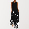 thumbnail image 1 of Robes Grande Taille pour Femmes Pulpeuses Mode Col en V Sans Manches Été Soirée Fête Imprimé Dames Poche Gilet Longue Robe Robes de Boîte de Nuit pour Femmes 2023 en Liquidation, 1 of 6