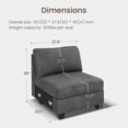 thumbnail image 2 of HONBAY Middle Seat of Modular Sectional Corduroy Sofas, Grey, 2 of 5