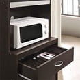 thumbnail image 5 of Hodedah Import 70" Tall Top/Bottom Enclosed Kitchen Cabinet w/ Drawer, Chocolate, 5 of 5