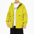 thumbnail image 2 of Pisexur Veste Coupe-Vent Homme Décontractée Unie à Multiples Poches à Capuche à Fermeture Éclair Garde au Chaud à Manches Longues Veste de Randonnée Homme Imperméable Grande Taille Vestes pour Hommes, 2 of 8
