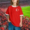 thumbnail image 2 of PMVFHDE T-Shirts à Manches Courtes pour Garçon Enfants Drapeau de la Turquie Imprimé T-Shirt à Manches Courtes Col Rond Tendance Mode Chandail de Base Hauts Rouge Brique,12-13 Ans, 2 of 6