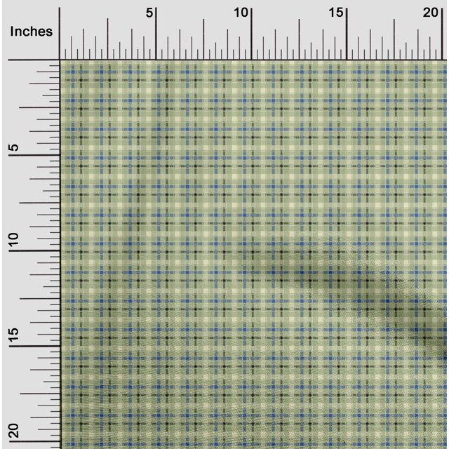 oneOone Cotton Poplin Fabric Tartan Check Printed Craft Fabric BTY 42 Inch Wide