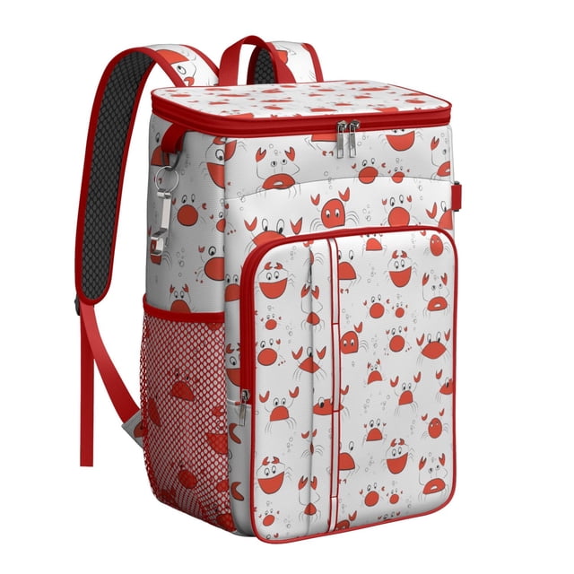 Retro Hawaiian Floral Insulated Cooler Backpack - 20L, Perfect for Summer Outings, Road Trips, Work