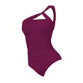 thumbnail image 4 of GZWYHT Bathing Suit for Women Womens Swimsuits One Shoulder Swimsuit For Women Bathing Suits Modest Full Coverage Keyhole Swimwear One Piece Swimsuit Women Tummy Control Swimsuits Wine L, 4 of 4
