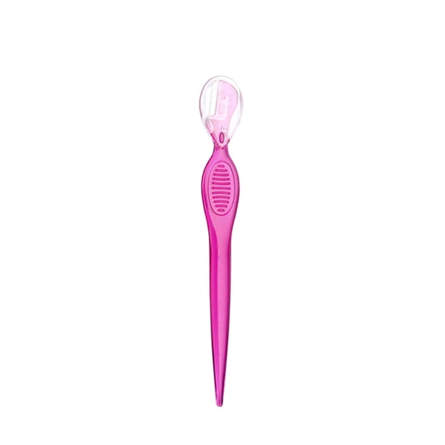 Transemion Makeup Tool Reusable Grooming Supply Facial Shaver Styling Props Convenient Eyebrows Trimmer Practical Eyebrow Stencil Transparent Pink 1Set
