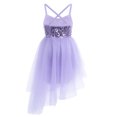 thumbnail image 2 of Oyolan Camisole à Sequins pour Filles, Robes de Danse Ballet, Jupe Tutu Violette 5-6, 2 of 7