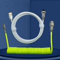 thumbnail image 3 of Miulika Ressort de Bobine USB vers Câble pour Clavier Mécanique Vert Blanc, 3 of 8