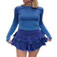 thumbnail image 2 of Jupe Patineuse Plissée pour Femmes Taille Haute à Volants Mini Jupes, 2 of 8