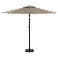 thumbnail image 2 of Parasol de marché rond à bouton poussoir pour patio de 2,7&nbsp;m HOMETRENDS, teck patiné, 2 of 10