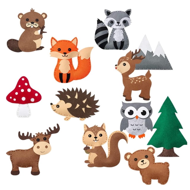 Craft Crafting And Sewing Set Animal Felt for Girls And Boys Educational Beginners Sewing Set - Woodland Animals
