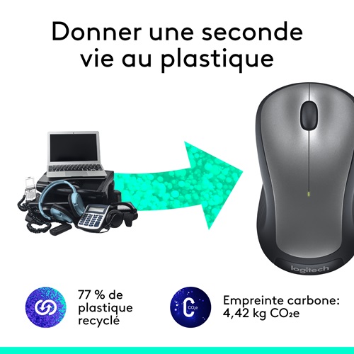 Logitech Full-size Wireless Ambidextrous Mouse with USB Receiver Silver