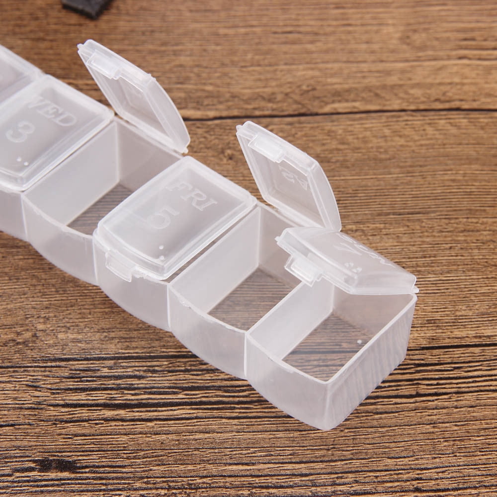 RXIRUCGD Home Storage 7 Day Mini Weekly Medicine Box Holder Organizer Container Pill Cases New