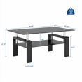 thumbnail image 3 of Table Basse Rectangulaire en Verre Noir, Table Basse Transparente, Tables d'Appoint Modernes pour Salon, Mobilier de Salon, 3 of 6