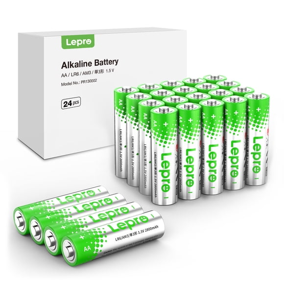Lepro AA Batteries 24 Count, Double A Alkaline Batteries with Ultra Long-Lasting Power, 1.5 Volt 2800mAh LR6, Holds Power Up to 5 Years, High-Performance, Leak-Proof