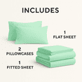 thumbnail image 3 of Comfy Bamboo World Series 4pc Microfiber Bedsheets Sheet Set, Queen Size Bed, Light Green, 3 of 5