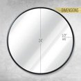 thumbnail image 4 of Black Round Wall Mirror - 24 Inch Large Round Mirror, Rustic Accent Mirror For Bathroom, Entry, Dining Room, & Living Room. Metal Black Round Mirror For Wall, Vanity Mirror Large Circle Wall, 4 of 6