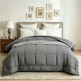 thumbnail image 1 of BedTreat Down Alternative Duvet Insert, Quilted Full Size Grey Comforter, All Season Ultra Soft Microfiber Bedding with Corner Tabs, Machine Washable, 1 of 9