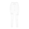 thumbnail image 3 of Yuyuzo Women Plus Size Skinny Pants High Waisted Ripped Pants Solid Color Stretchy Pencil Pants, 3 of 5