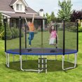 thumbnail image 3 of Gymax 15FT Replacement Trampoline Safety Enclosure Net w/ Zipper & Buckle for 6 Poles, 3 of 10