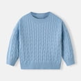 thumbnail image 1 of Cowsor Chandail Torsadé en Tricot Uni pour Enfants, Décontracté, Manches Longues Lanterne, Col Rond, Hauts Tricotés, 1 of 7
