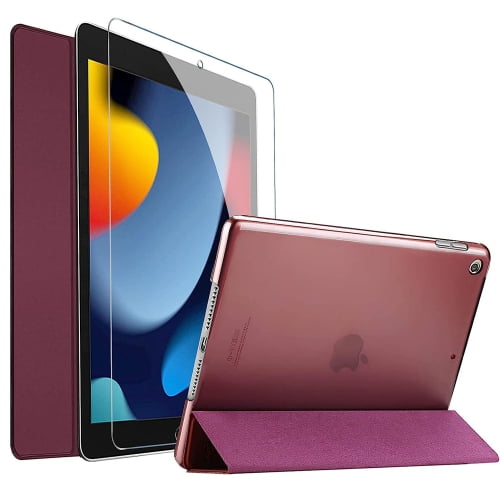 SuperShield Smart Case With Screen Protector for iPad Air 3rd 10.5" 2019 / iPad Pro 10.5" 2017, Slim Lightweight Folio Stand Cover with Translucent Frosted Back - Purple