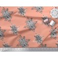 thumbnail image 3 of Soimoi Polyester Crepe Fabric Floral Block Printed Craft Fabric by The Yard 52 Inch Wide, 3 of 3
