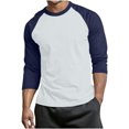 thumbnail image 3 of cllios T-Shirts de Baseball pour Hommes à Manches 3/4 Col Ras du Cou Manches Raglan T-Shirts en Jersey à Blocs de Couleur Hauts Athlétiques Décontractés P-4TG, 3 of 6