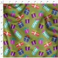 thumbnail image 4 of Soimoi Green Georgette Viscose Fabric Gift Box Party Printed Fabric 1 Yard 42 Inch Wide, 4 of 5