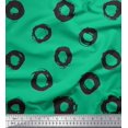 thumbnail image 1 of Soimoi Green Georgette Viscose Fabric Line & Circle Geometric Fabric Prints By Yard 42 Inch Wide, 1 of 3