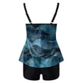 thumbnail image 5 of Yammkia Women Tankini Swimsuits Bandeau Tankini Swimsuits for Women - Two Piece Ruched Tummy Control Bathing Suit Strapless Swimwear with Bottom(Navy,M), 5 of 5