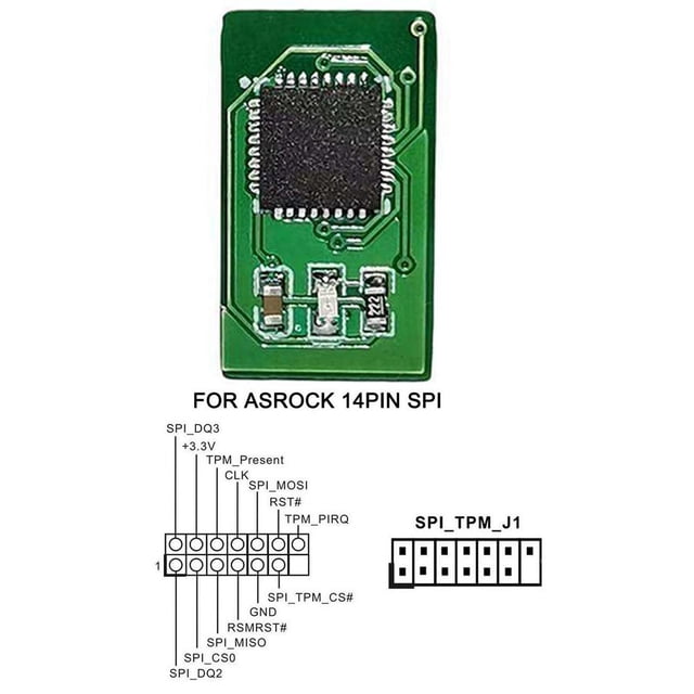 Module de Sécurité Tpm-2.0 Supporte Cartes Mères Multi-marques 12 18 20-1pin 1 UK