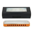 thumbnail image 2 of Harmonica, Mignon Harmonica Bleu, Fort Matériau de Résine Abs Portable Couverture en Acier Inoxydable pour les Débutants de Performance Cadeau Professionnel Blanc, Bleu, Orange, Rouge, Noir, 2 of 8