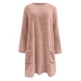 thumbnail image 2 of IMENGL Winter Warm Fleece Thickened Plus Size loose coat jacket sweater, Pink 3XL, Size M-3XL, 2 of 6