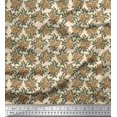 thumbnail image 1 of Soimoi Silk Fabric Leaves & Floral Block Printed Craft Fabric by The Yard 42 Inch Wide, 1 of 3