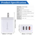 thumbnail image 3 of Chargeur Mural USB 3.0 à Charge Rapide, Adaptateur d'Alimentation Chargeur USB 3.0 QC 30W Portable, 3 of 5