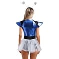 thumbnail image 2 of iiniim Femmes 2 Pcs Costume Alien Costume de Combattant Spatial à Paillettes Justaucorps d'Astronaute Robe Tutu Tenue Alien Argent G, 2 of 5