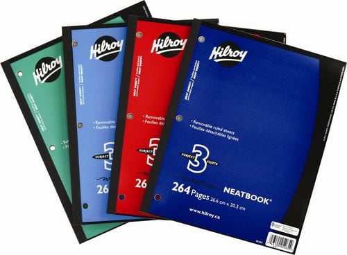 Hilroy 3 Subject Notebook