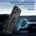 thumbnail image 3 of [PST] iPhone 16 Ring Case, Dual Layers Heavy Duty Magnetic Hard Kickstand Case with Ring Stand, 3 of 5