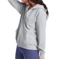 thumbnail image 2 of Hanes Womens ComfortSoft EcoSmart Full-Zip Hoodie Sweatshirt, S, Light Steel, 2 of 3