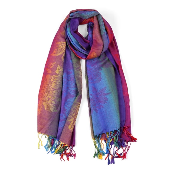 INSPIRE CHIC Grande Foulard à Franges, Foulard à Dégradé Floral pour Femmes, Rose