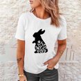 thumbnail image 4 of Pompotops Women Crewneck T Shirts Easter Rabbit Print Tees Short Sleeve T Shirt Blouse Tops, 4 of 9