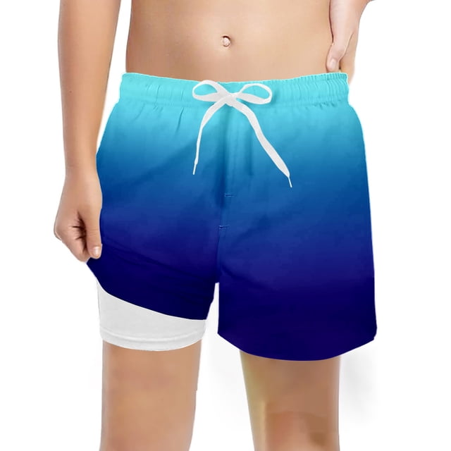 MIASHUI Pantalons Garçons Mode Décontractée Maillots de Bain Doublure de Compression Shorts Extensibles pour Jeu Actif et Natation