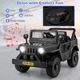 thumbnail image 4 of Gymax 12V Kids Ride on Truck Car w/Remote Control Threaded Wheels 3 Speeds LED Lights Black, 4 of 10